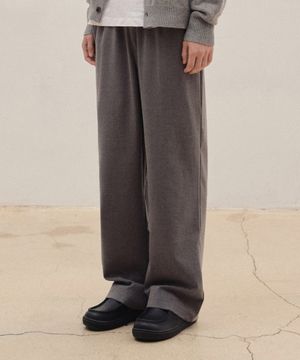 와이드 밴딩 슬랙스 [그레이]