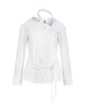 Diagonal Neck Strap Shirts (WHITE)