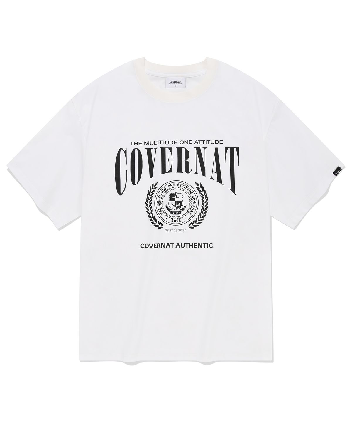 커버낫(COVERNAT) 엠블럼 엑티브 티셔츠 화이트