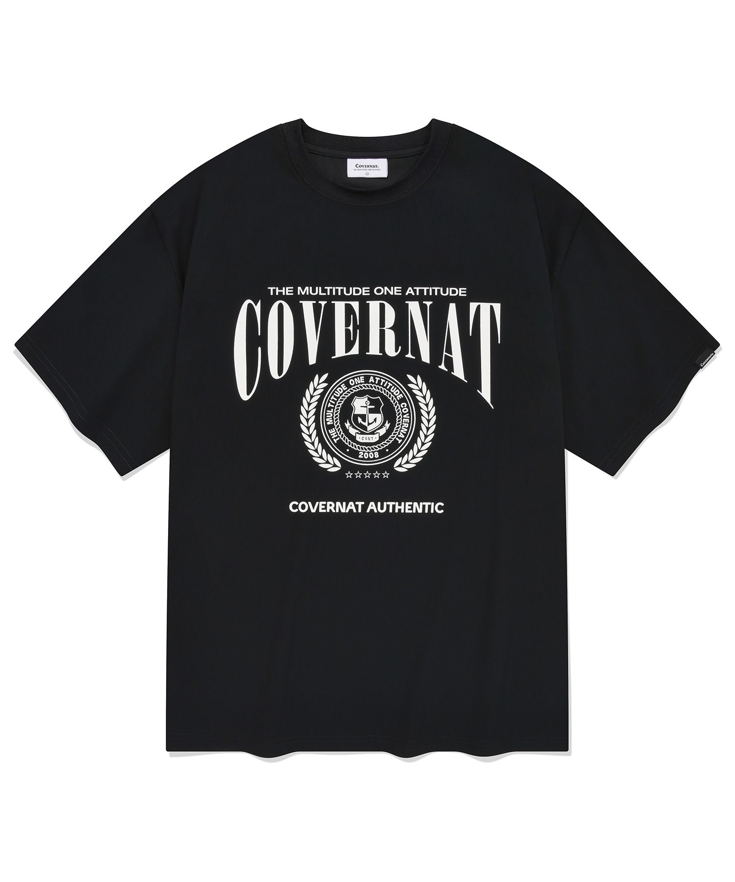 MUSINSA | COVERNAT Emblem Active T-shirt Black