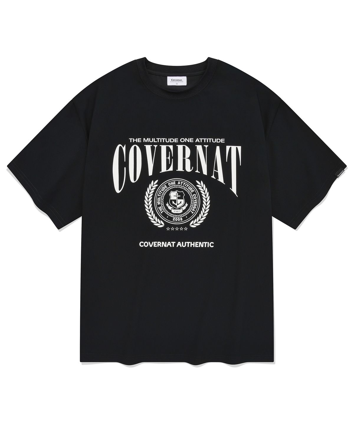 커버낫(COVERNAT) 엠블럼 엑티브 티셔츠 블랙