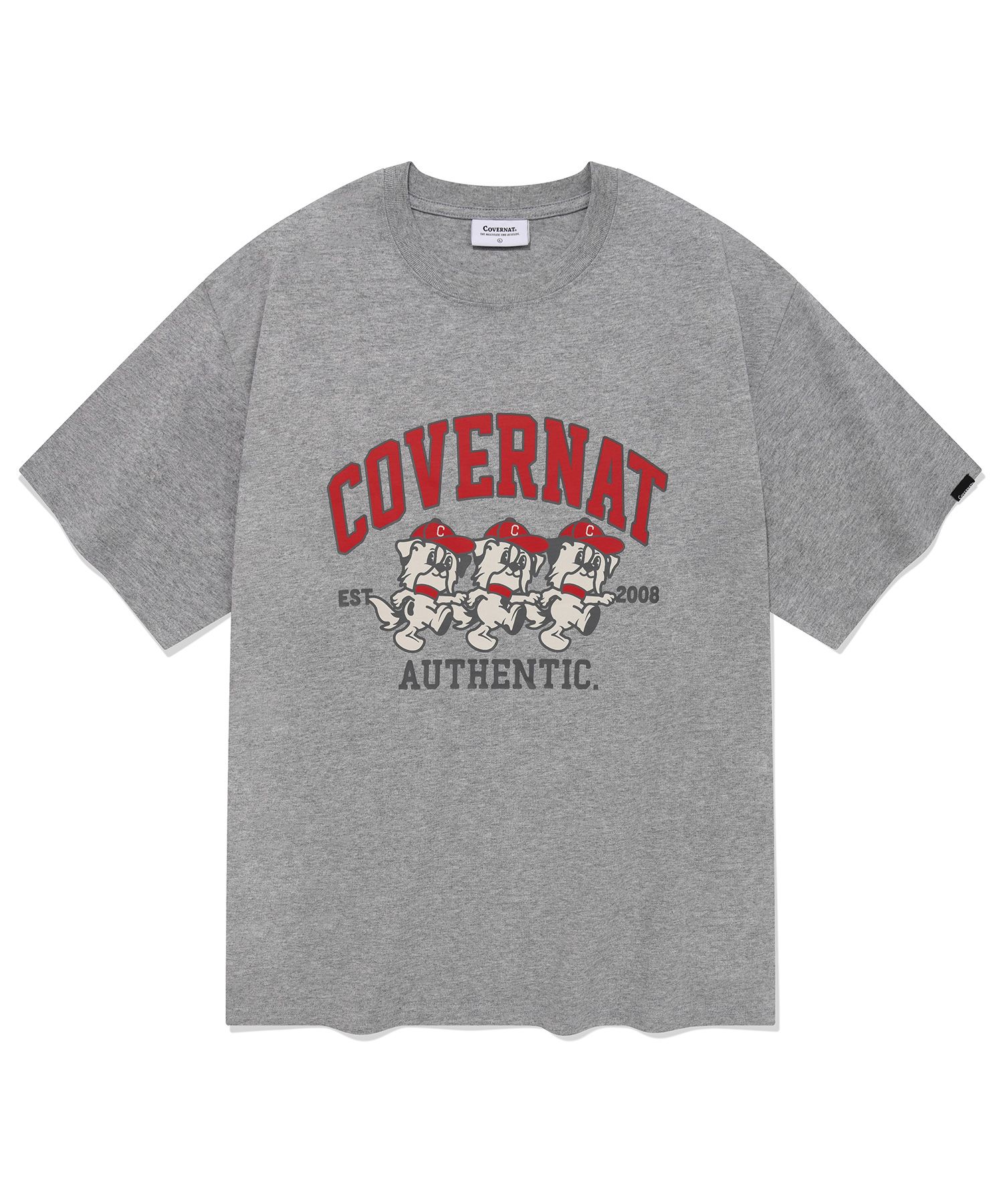 ★COVERNAT★ Border Collie Trio T-Shirt Melange Grey MUSINSA | COVERNAT Border Collie Trio T-Shirt Melange Gray