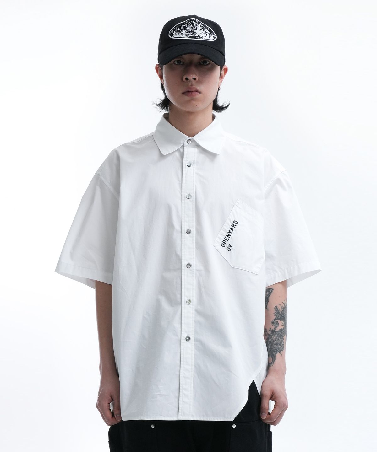 오픈야드(오와이)(OPENYARD(OY)) U.B HALF SHIRTS-WHITE