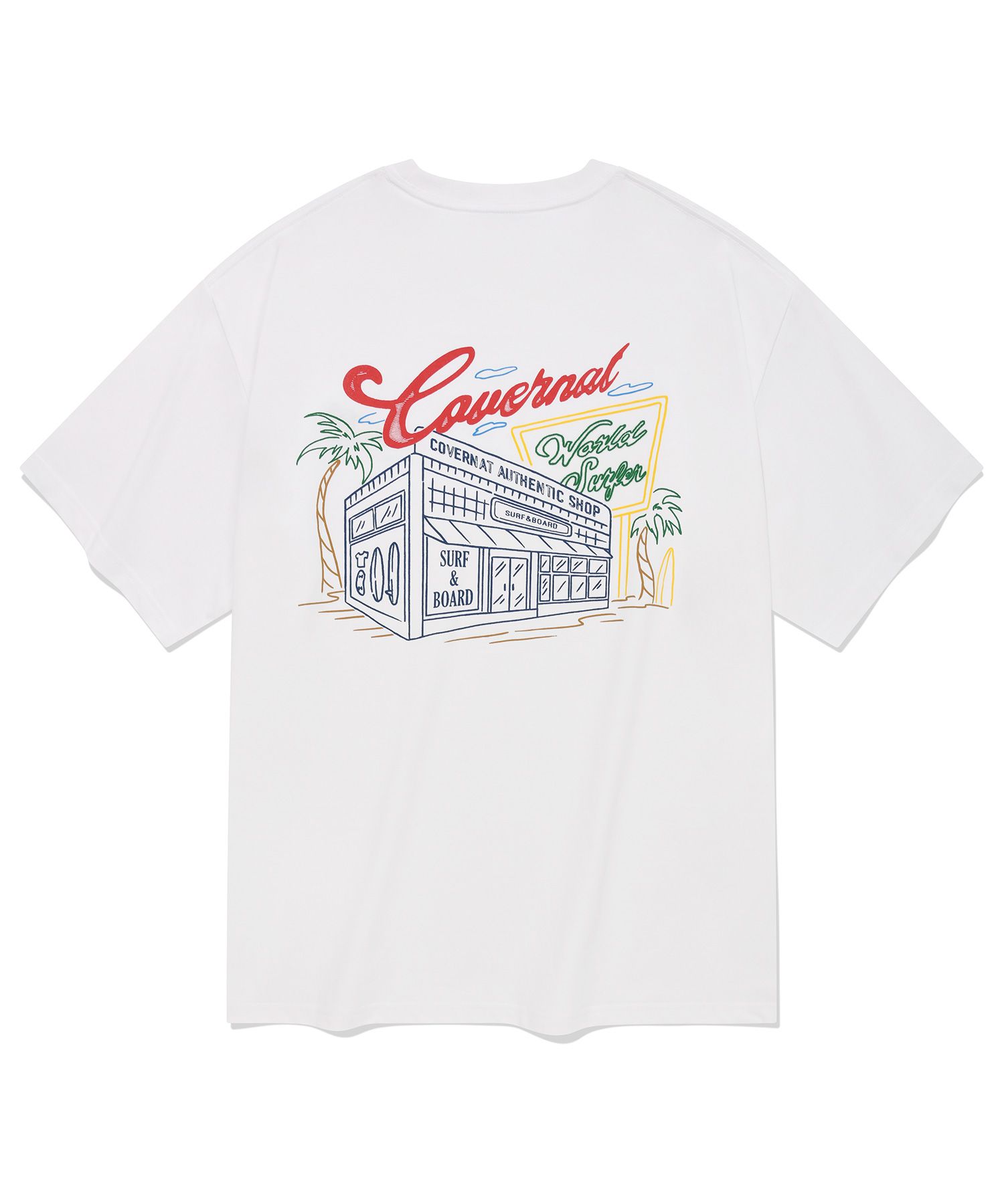 Tシャツ・カットソー COVERNAT Surfing Motion Graphic T-Shirt White MUSINSA | COVERNAT Surfer Shop T-shirt White