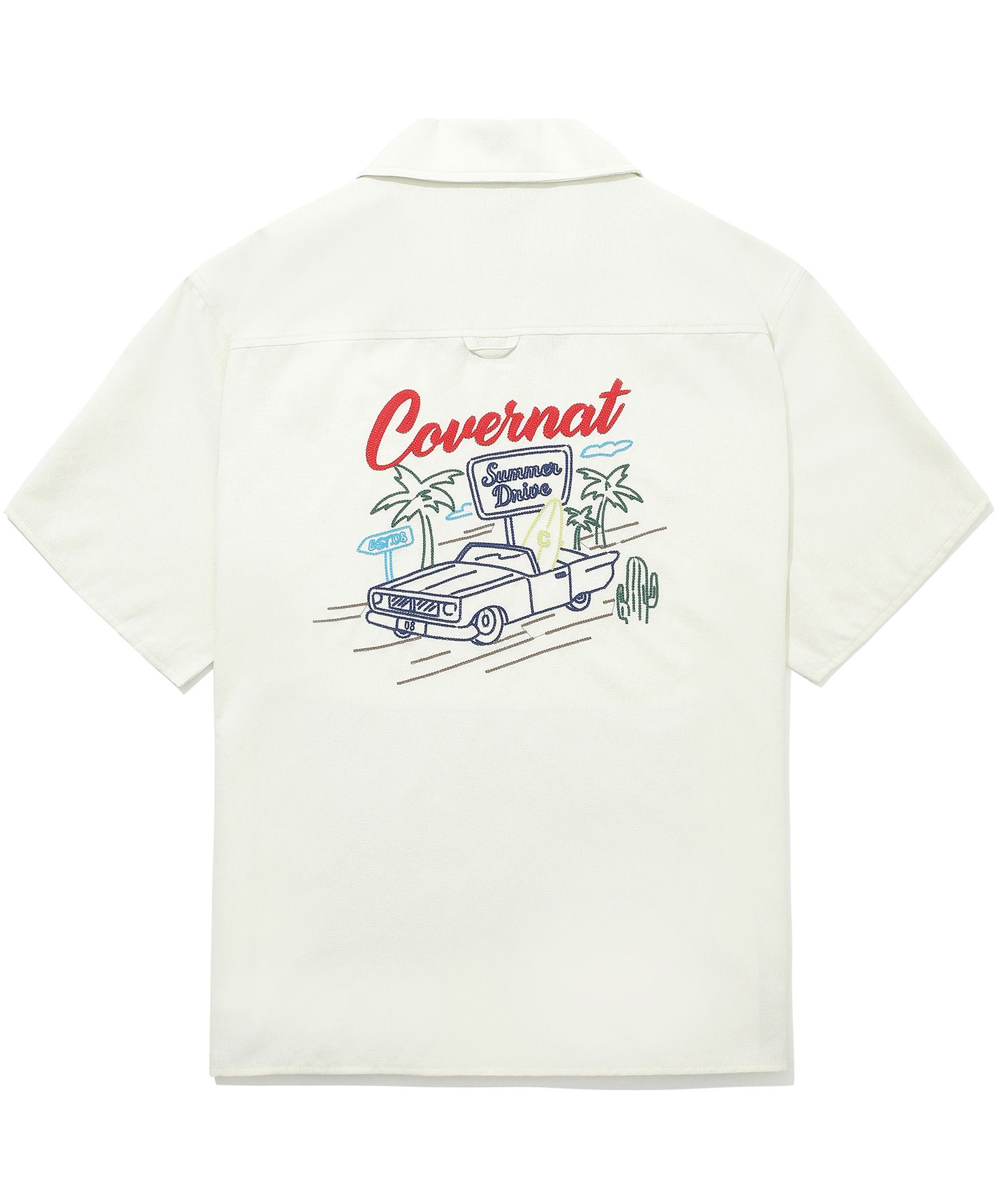 【COVERNAT】 Lettering Half Shirt‐ Ecru MUSINSA | COVERNAT Surfer Shop Half Shirt Ivory