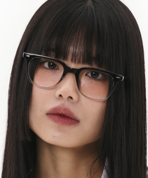 스퀘어 뿔테 투톤 블랙