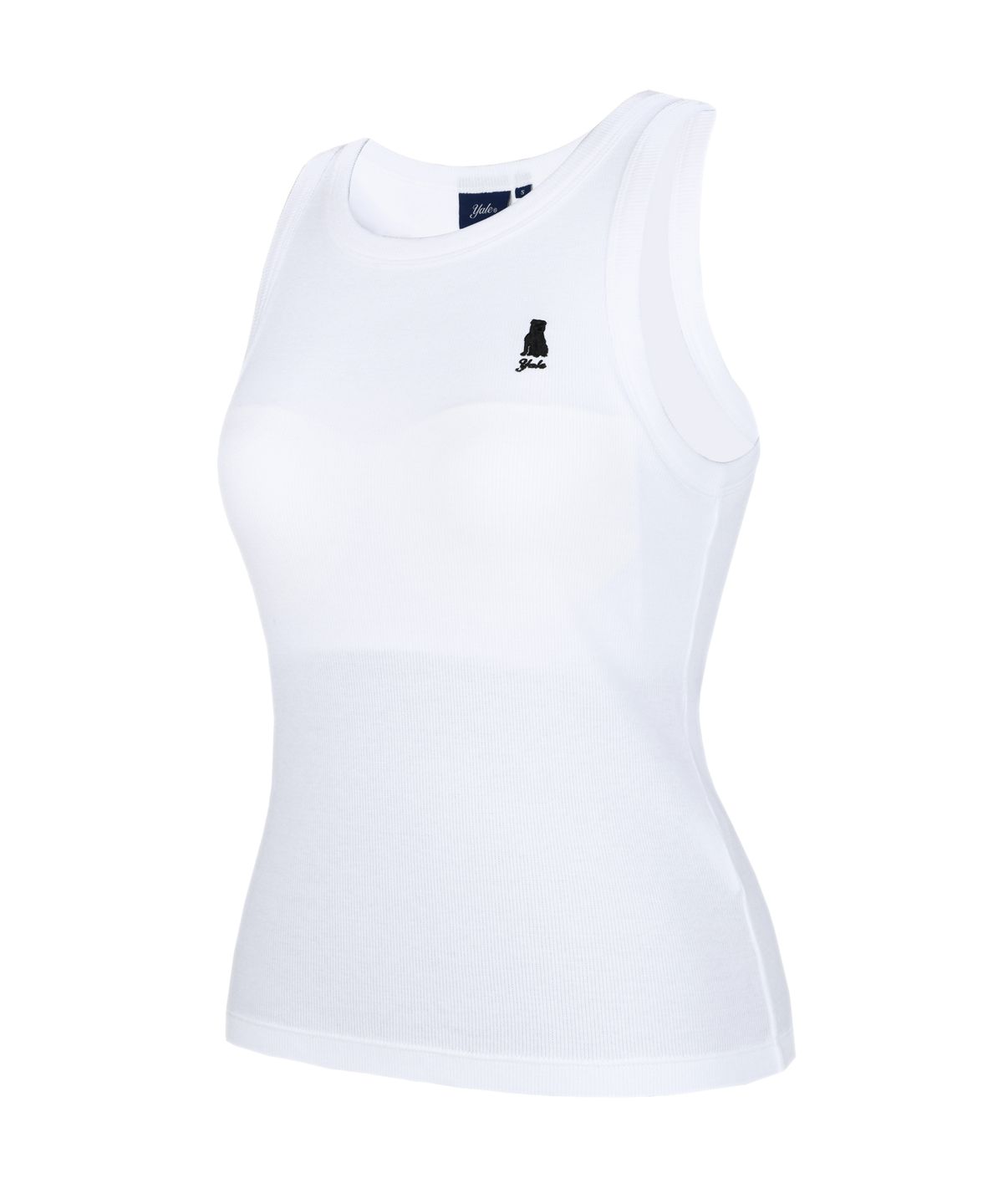 예일(YALE) WOMENS RIBBED SLEEVELESS BRA TOP WHITE