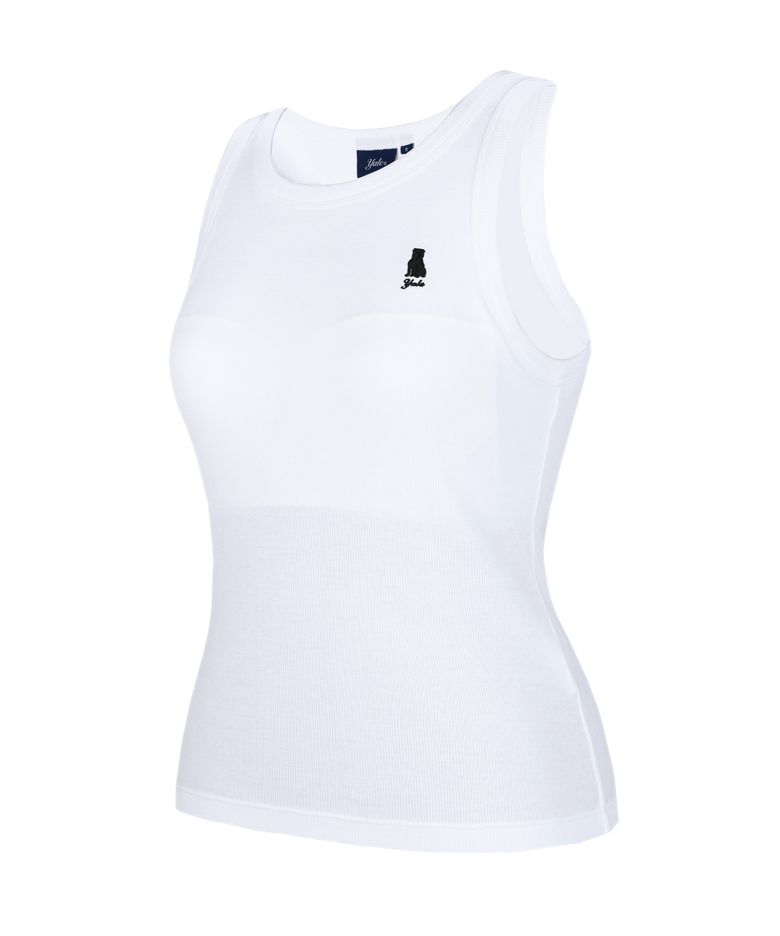 WOMENS RIBBED SLEEVELESS BRA TOP WHITE