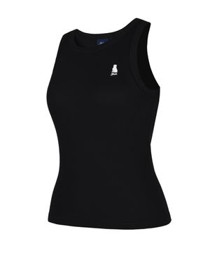 WOMENS RIBBED SLEEVELESS BRA TOP BLACK