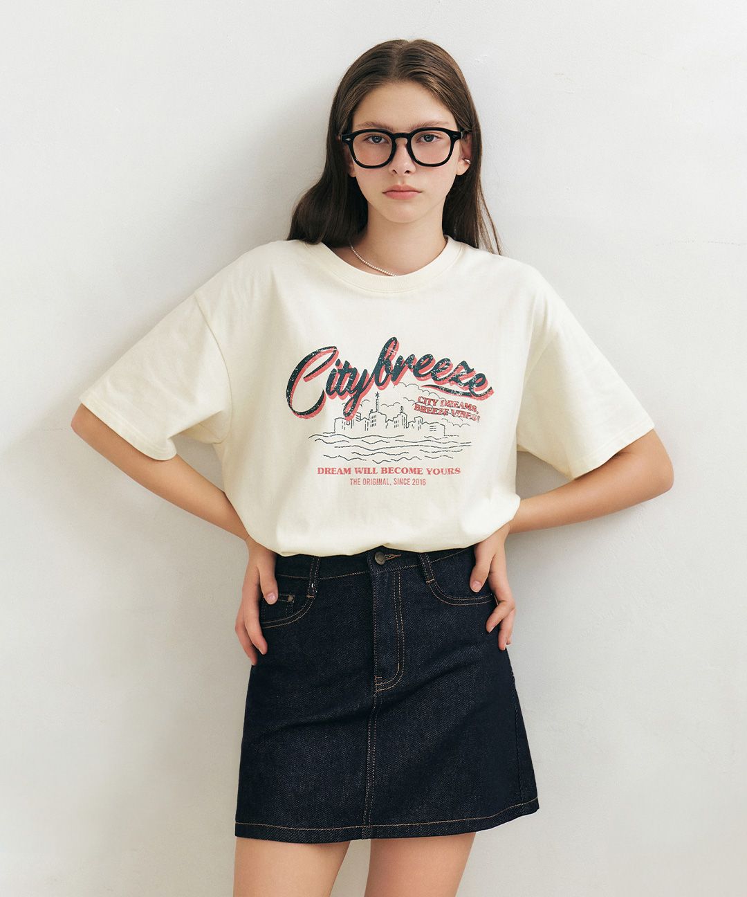 Tシャツ・カットソー citybreeze City wave short sleeve t-shirt_IVORY MUSINSA | CITYBREEZE WOMAN City Wave Short-Sleeved T-shirt_IVORY