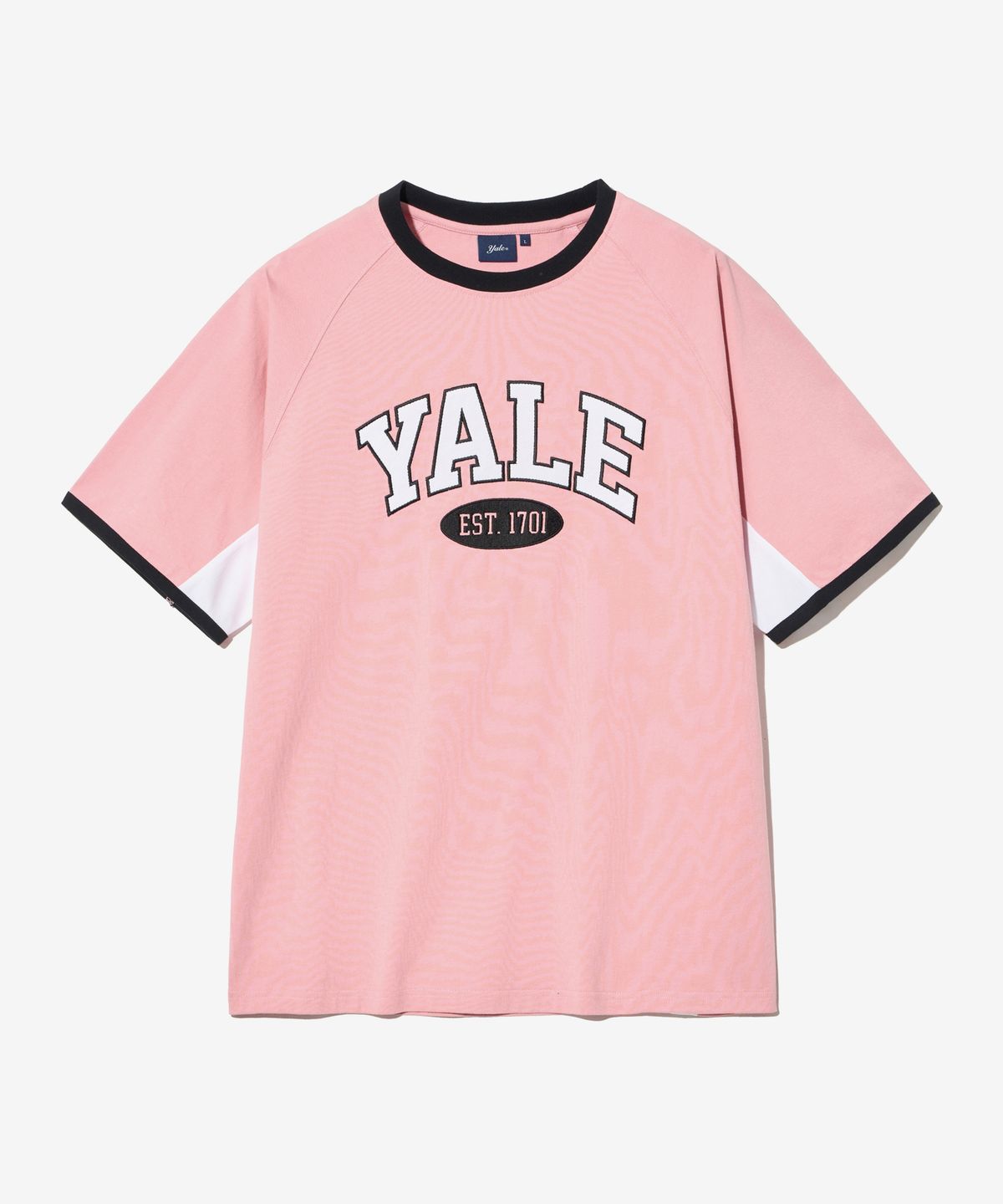 예일(YALE) 스포티 투톤아치 반팔티셔츠 페일 핑크