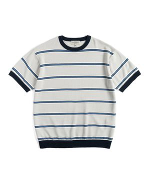 FN KNITTED STRIPE T-SHIRT (blue)
