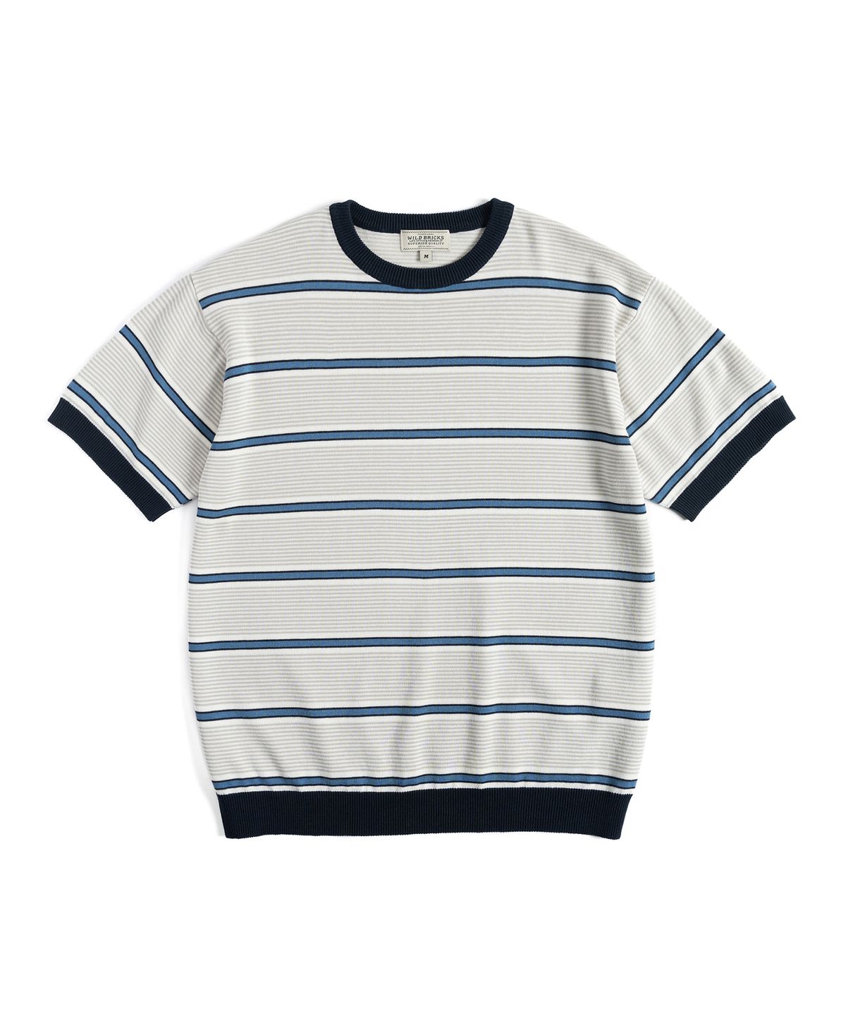 와일드 브릭스(WILD BRICKS) FN KNITTED STRIPE T-SHIRT (blue)