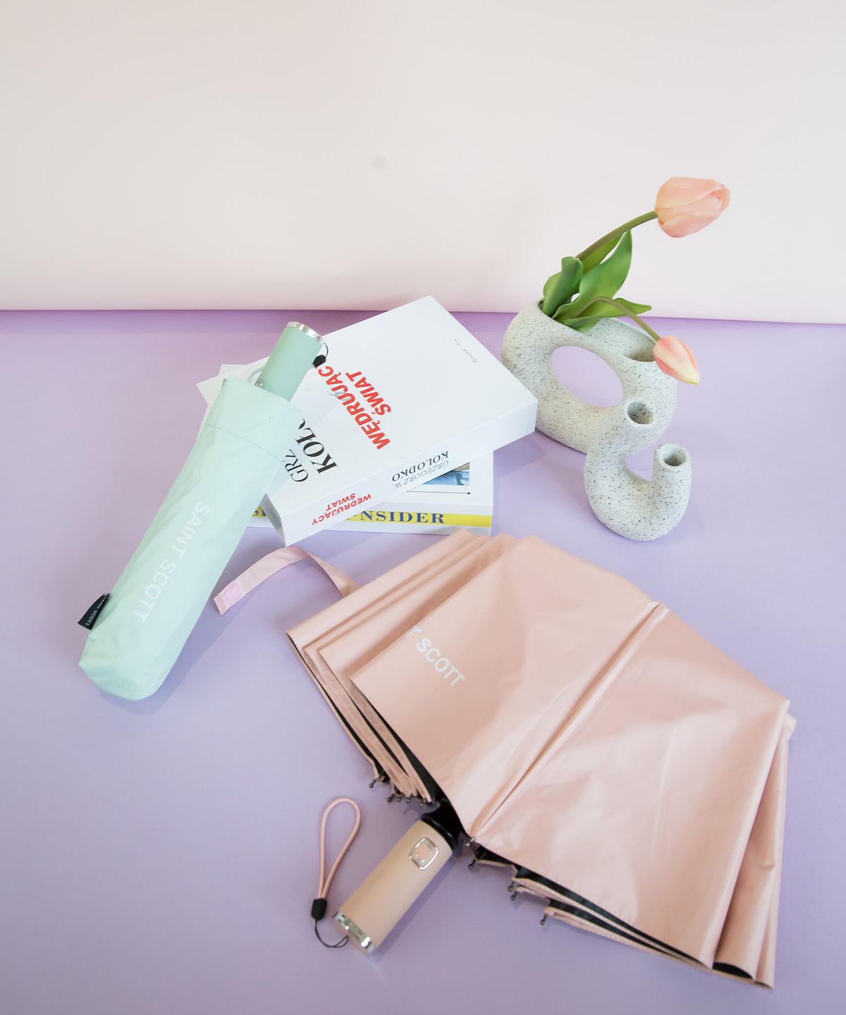 세인트스코트 우산(SAINT SCOTT UMBRELLA) 3단 대형 엣지 UV차단 암막 전자동 우양산 - 5COLOR