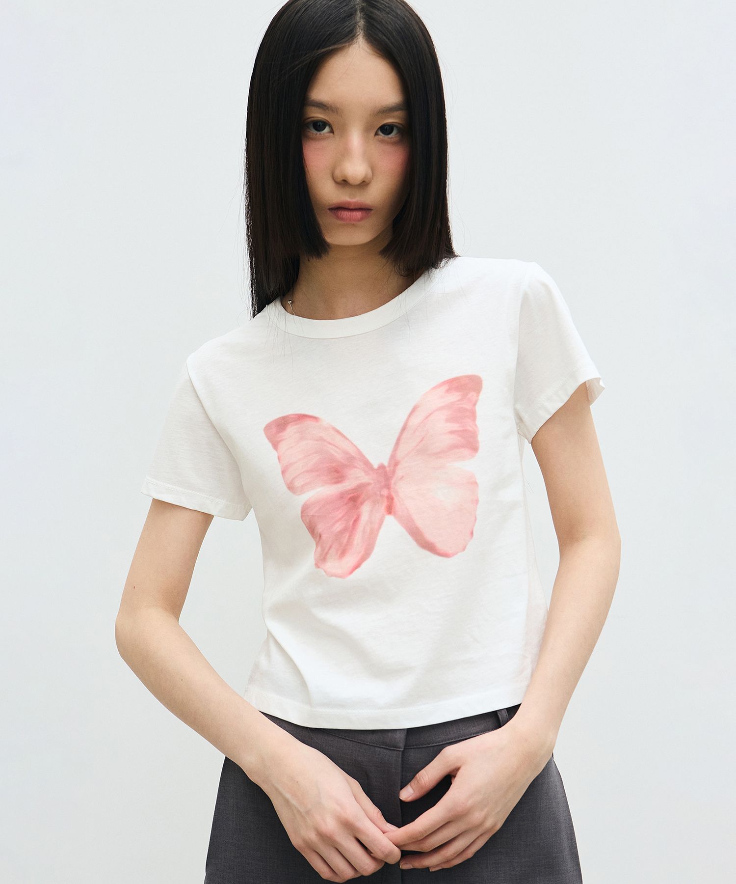 【NICK&NICOLE】 BUTTERFLY SOFT COLORING CROP TOP / 追跡付 NICK&NICOLE☆BUTTERFLY SOFT COLORING CROP TOP☆送料・関税込
