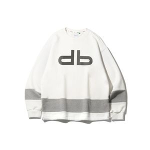 DAUB 남성 하단 배색 오픈 맨투맨 오프화이트