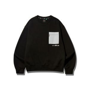 DAUB 남성 포인트 포켓 맨투맨 블랙