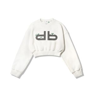 DAUB 여성 그래픽 크롭 맨투맨 오프화이트