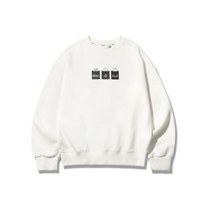 DAUB 여성 필름 체커 맨투맨 오프화이트