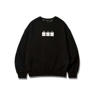 DAUB 여성 필름 체커 맨투맨 블랙