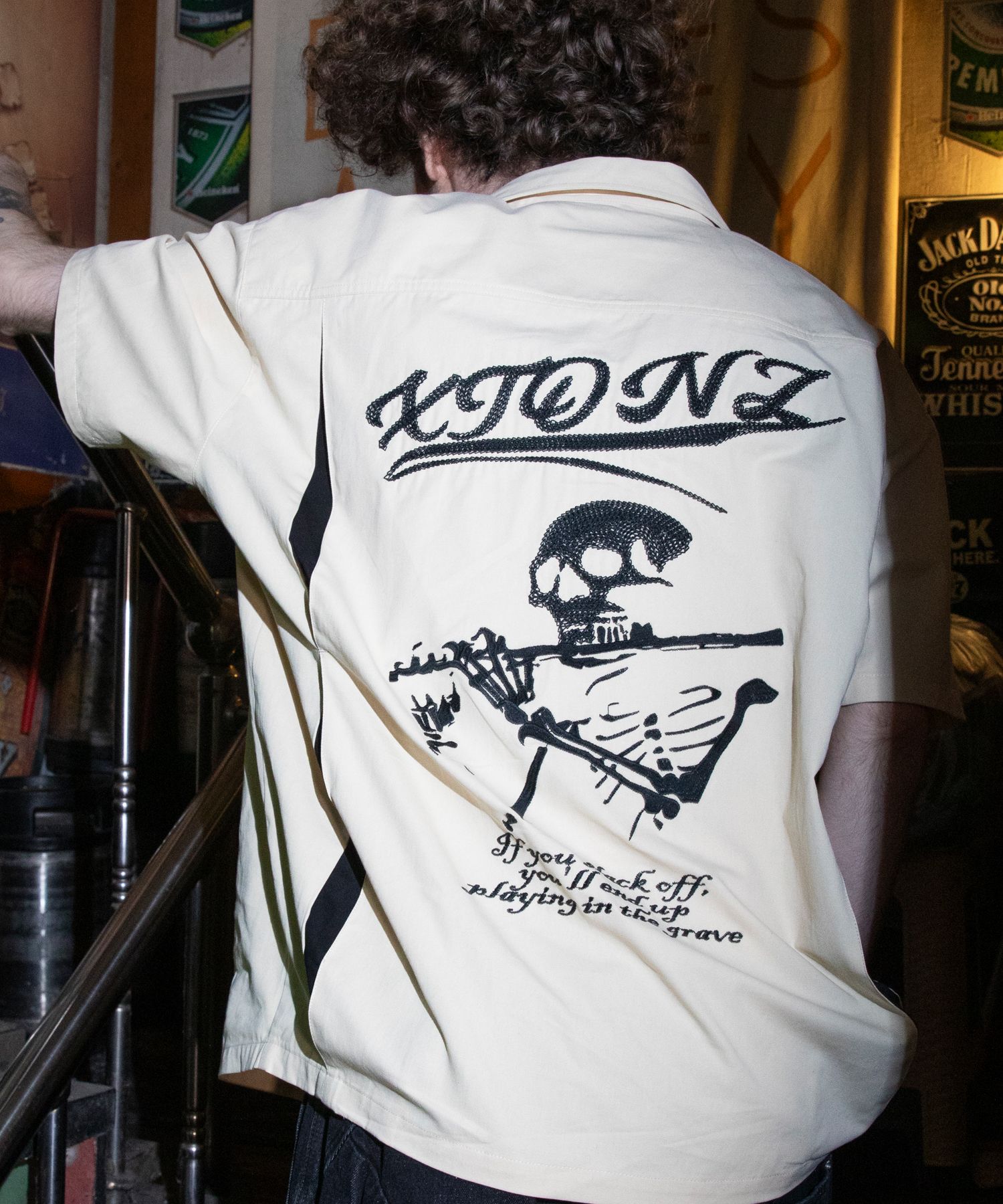 トップスその他 XTONZ XTS030 Skeleton Cotton Bowling Shirt VANILLA XTS030VA MUSINSA | XTONZ XTS030 Skeleton Cotton Bowling Shirt (VANILLA)