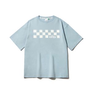 DAUB 남성 체커 그래픽 티셔츠 블루