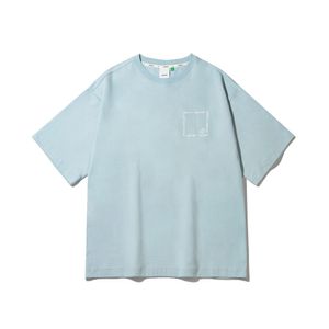 DAUB 남성 스퀘어 로고 티셔츠 블루