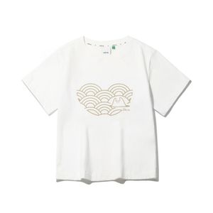 DAUB 여성 톤온 톤웨이브 티셔츠 오프화이트