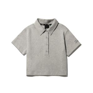 DAUB 여성 크롭 카라 티셔츠 멜란지