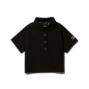 DAUB 여성 크롭 카라 티셔츠 블랙