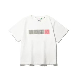 DAUB 여성 스퀘어 그래픽 티셔츠 오프화이트