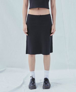 Pure Black MidISkirt