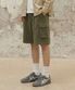 버뮤다 와이드 원턱 카고 스웨트 쇼츠 [카키]