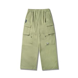 DAUB 남성 오버핏 카고 팬츠 카키