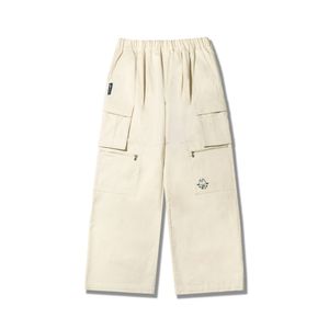 DAUB 남성 오버핏 카고 팬츠 베이지
