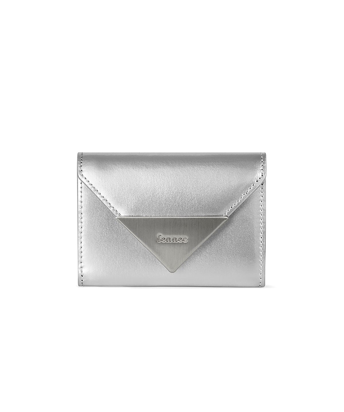 페넥(FENNEC) LACQUER TRIANGLE WALLET - MATT SILVER