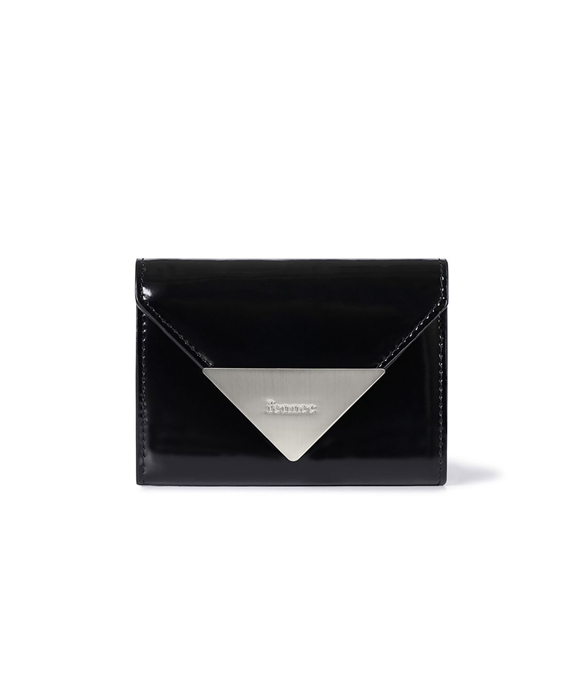 페넥(FENNEC) LACQUER TRIANGLE WALLET - MATT BLACK