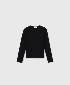 CLEAR JERSEY LONG SLEEVE TOP BLACK