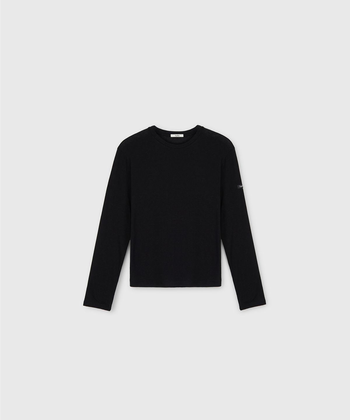 타일레(TAILLE) CLEAR JERSEY LONG SLEEVE TOP BLACK