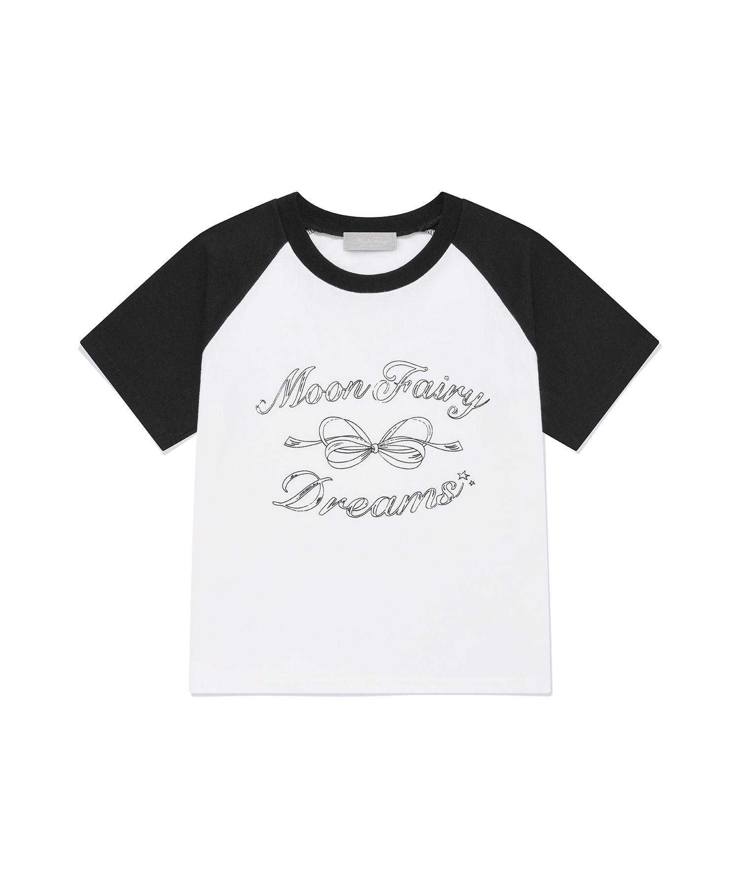 MUSINSA | MOON FAIRY MF Mono Ribbon Raglan T-White