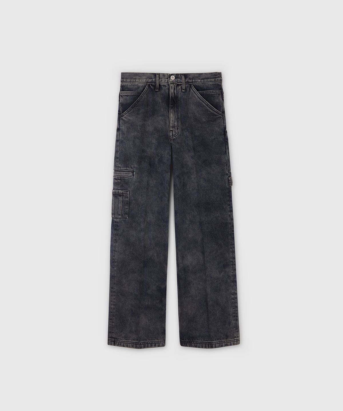 타일레(TAILLE) SERGE COTTON BAKER TROUSERS FOG BLACK