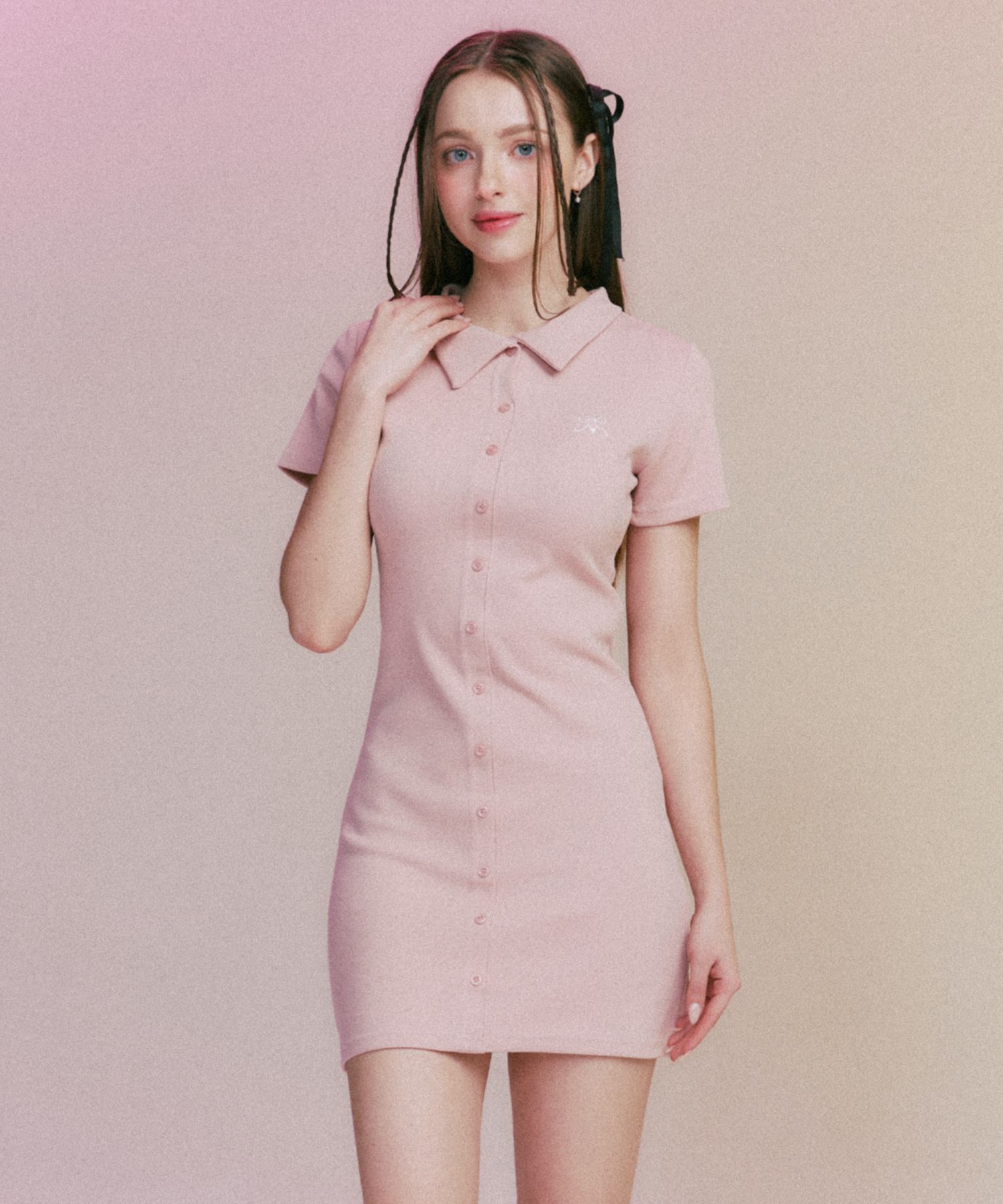♥ MOON FAIRY ♥MF FAIRY COLLAR MINI DRESS MUSINSA | MOON FAIRY MF Fairy Collar Mini Dress-Pink