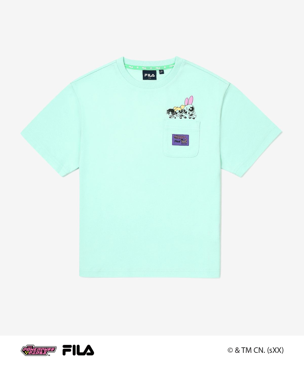 휠라 키즈(FILA KIDS) 파워퍼프걸 포켓 티셔츠(FK2RSG2P01FPGR)