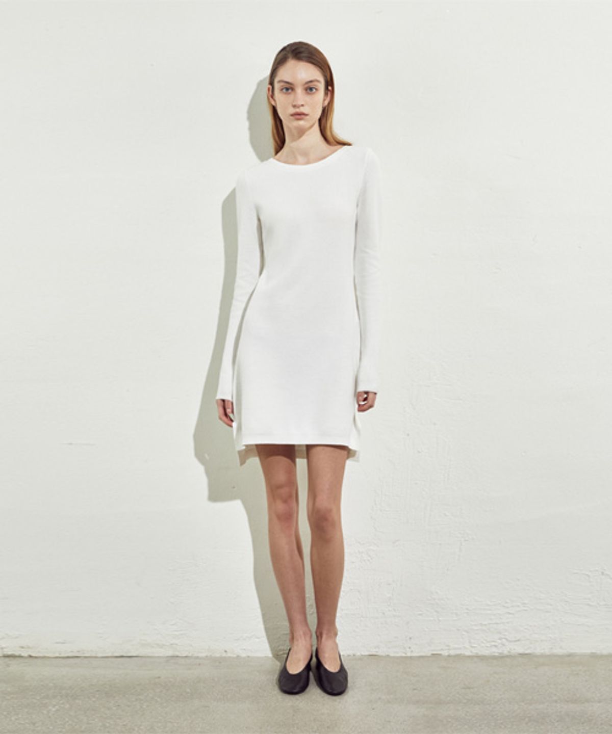 리디피(RIDIFI) COTTON KNIT MINI DRESS_IVORY