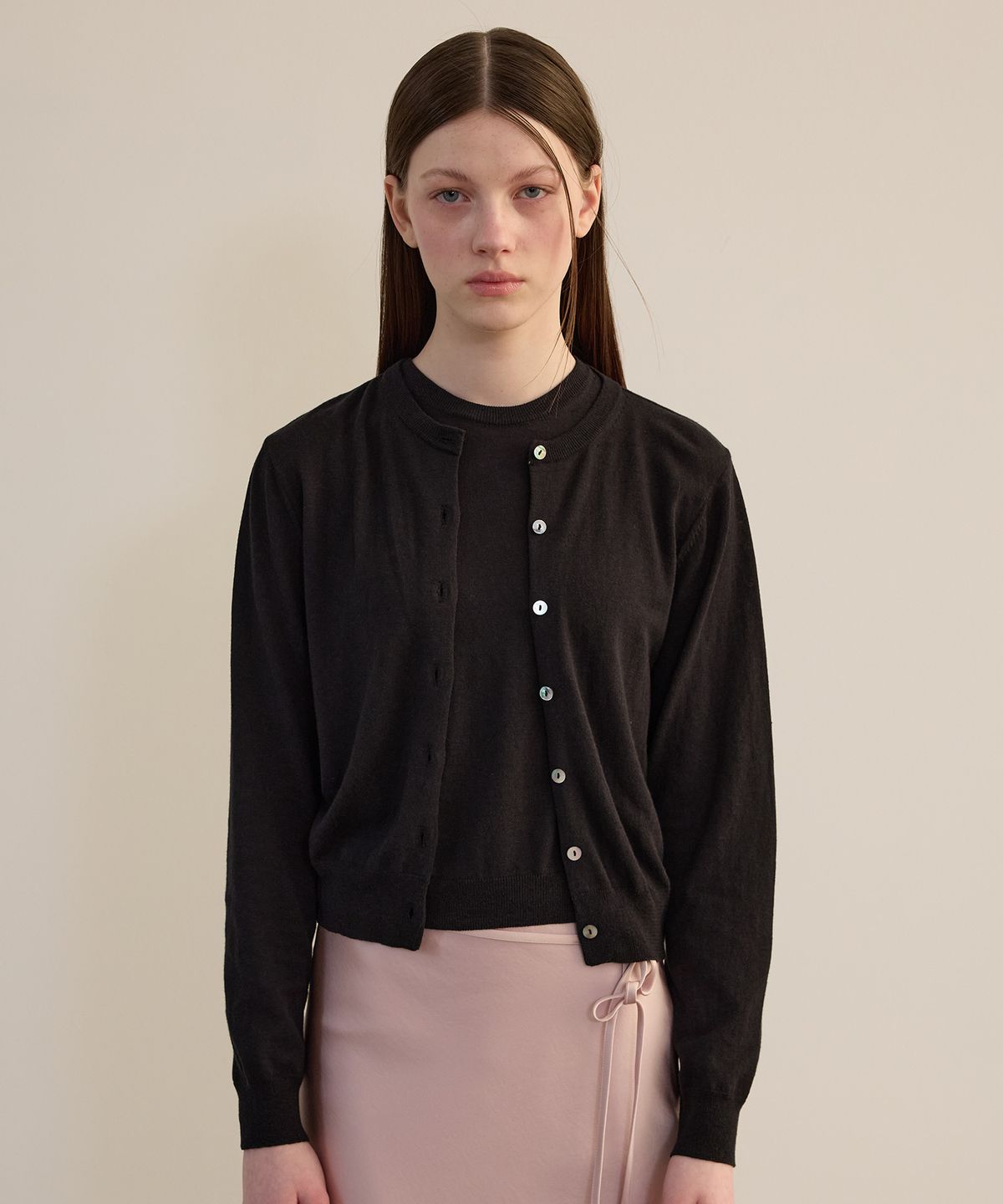 튜드먼트(TTUDEMENT) ESSENTIAL CARDIGAN SET-UP BLACK