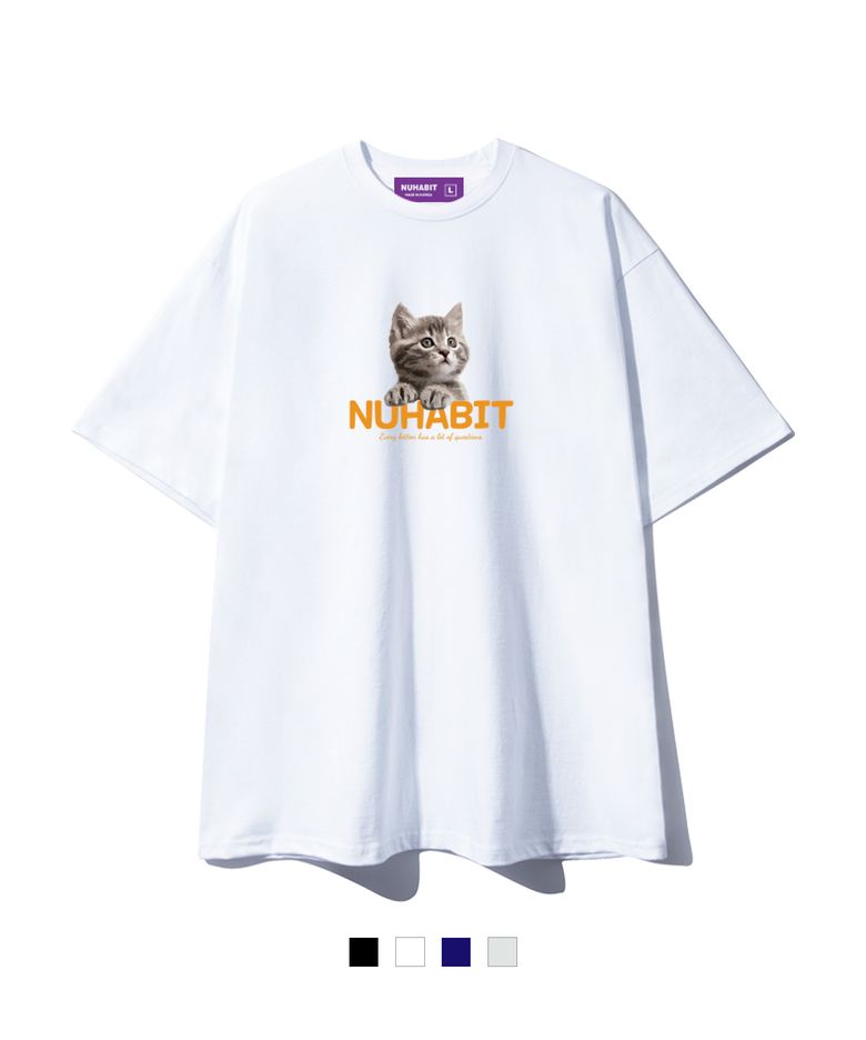 N/H CURIOUS CAT 오버핏 반팔 (GOS2-4NH1210)