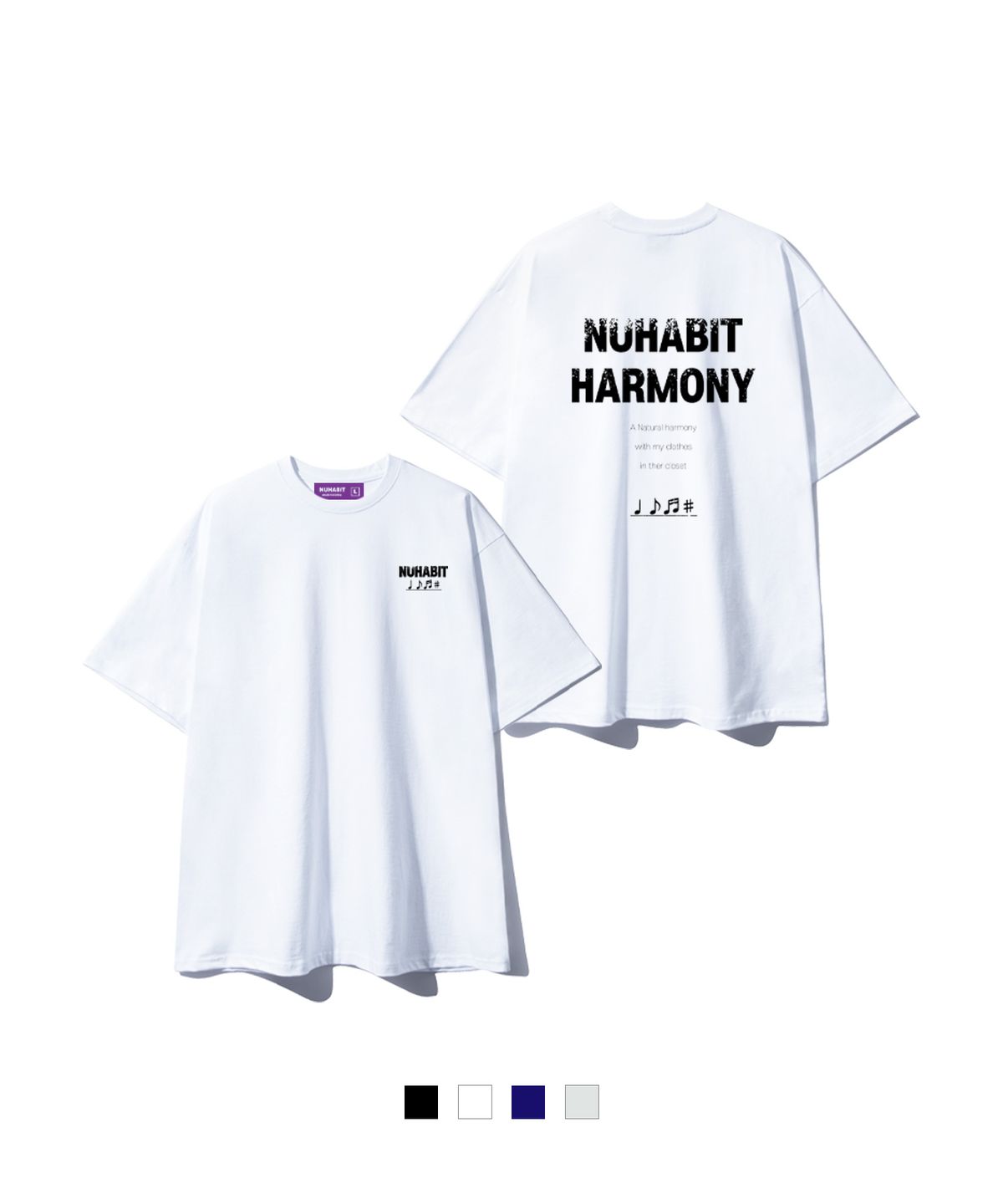뉴해빗(NUHABIT) N/H HARMONY OF MELODY 오버핏 반팔 (SOS2-4NH1207)
