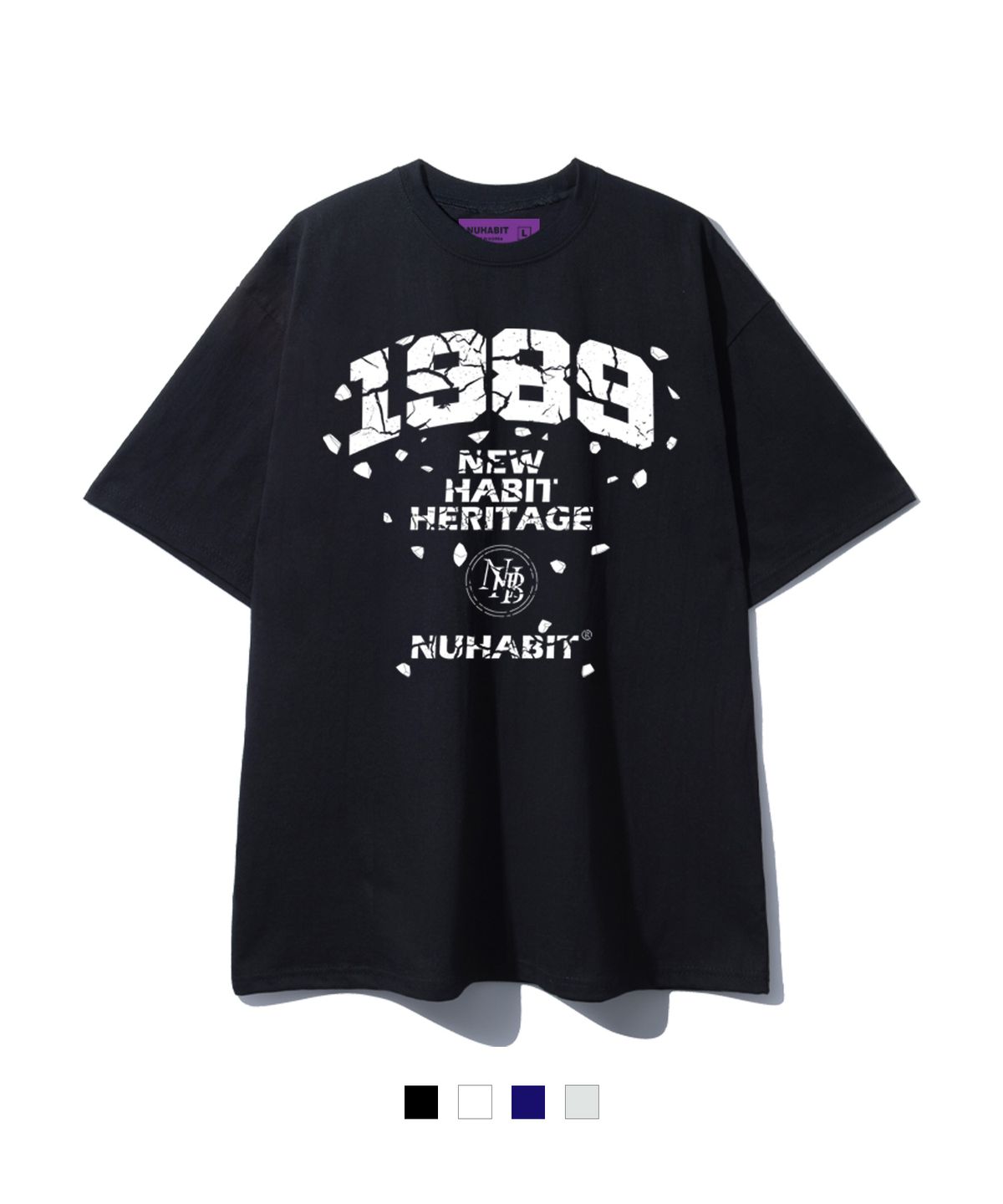 뉴해빗(NUHABIT) N/H CRACK NHH LOGO 오버핏 반팔 (SOS2-4NH1206)