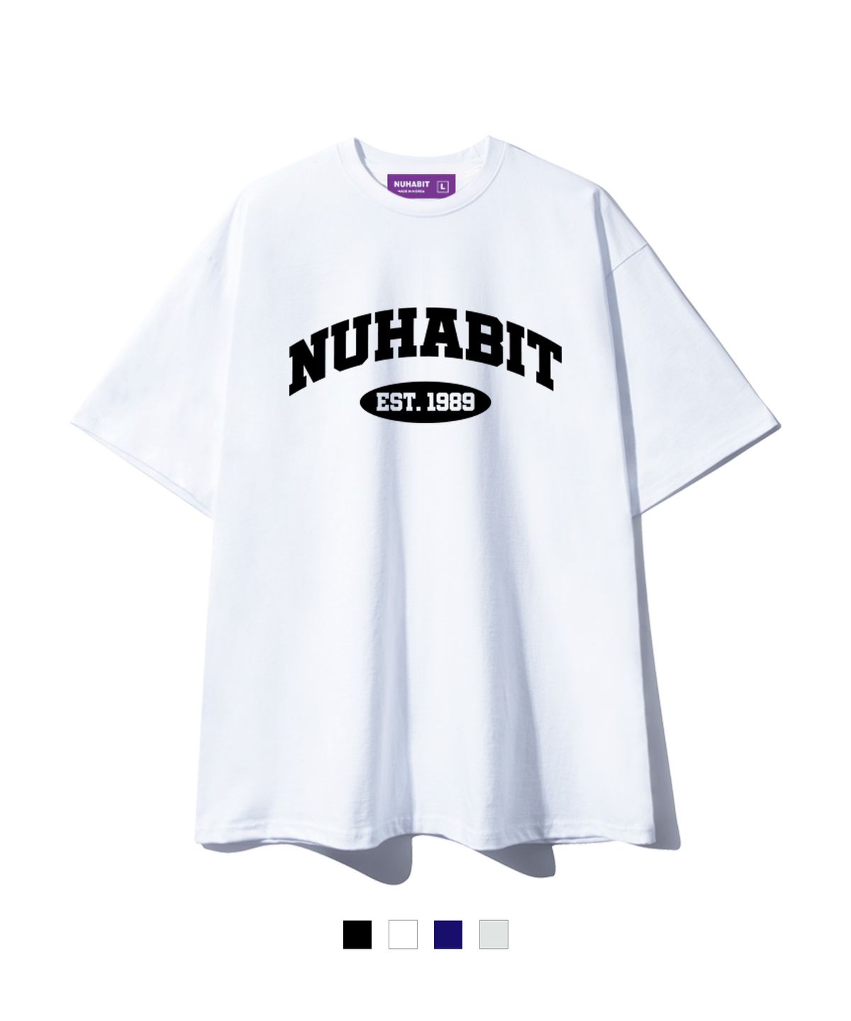 뉴해빗(NUHABIT) N/H SLOPE LOGO 오버핏 반팔 (SOS2-1NH1087)
