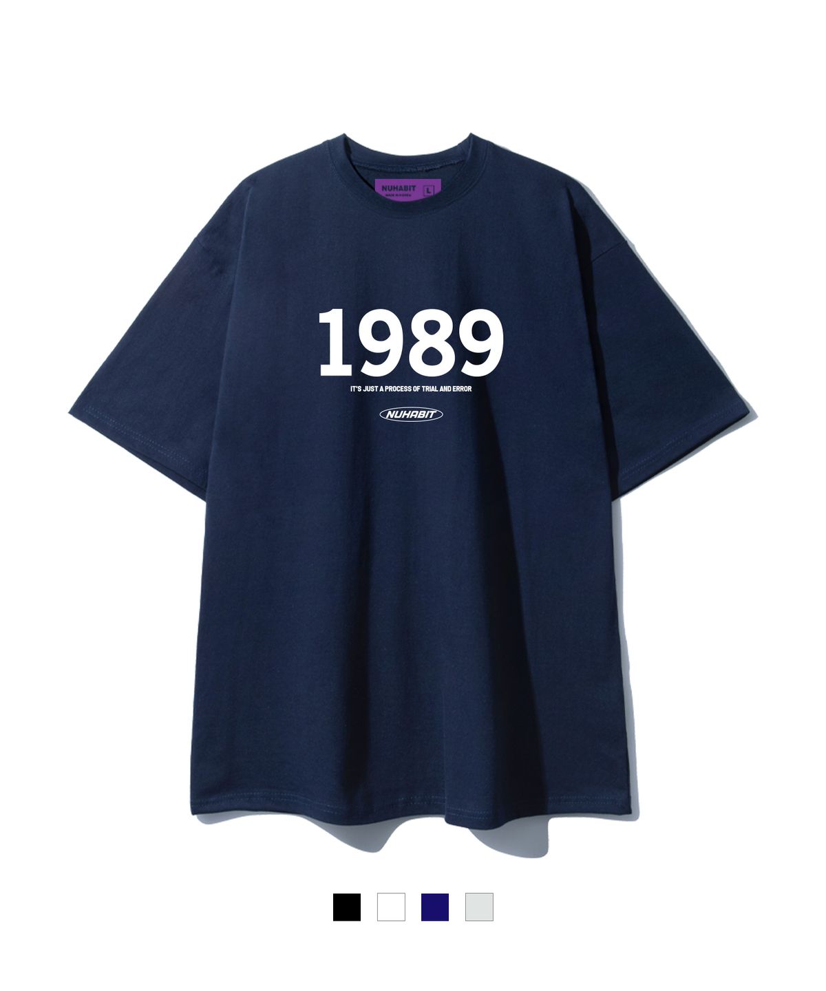 뉴해빗(NUHABIT) N/H 1989 LOGO 오버핏 반팔 (SOS2-1NH7098)